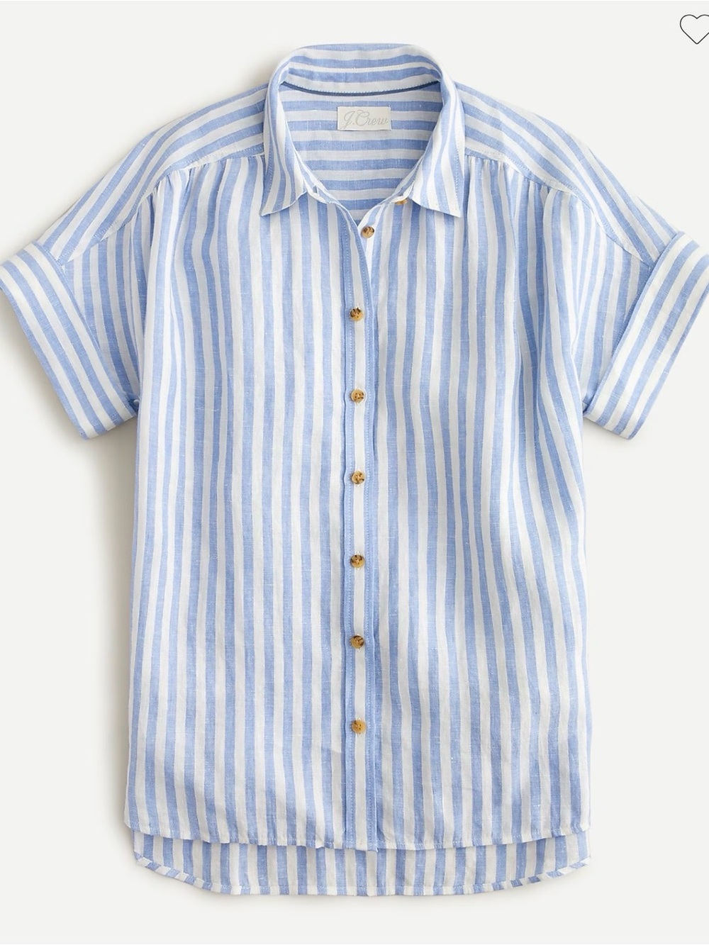J. Crew Relaxed-fit short-sleeve Baird McNutt Irish linen shirt in stripe - XS